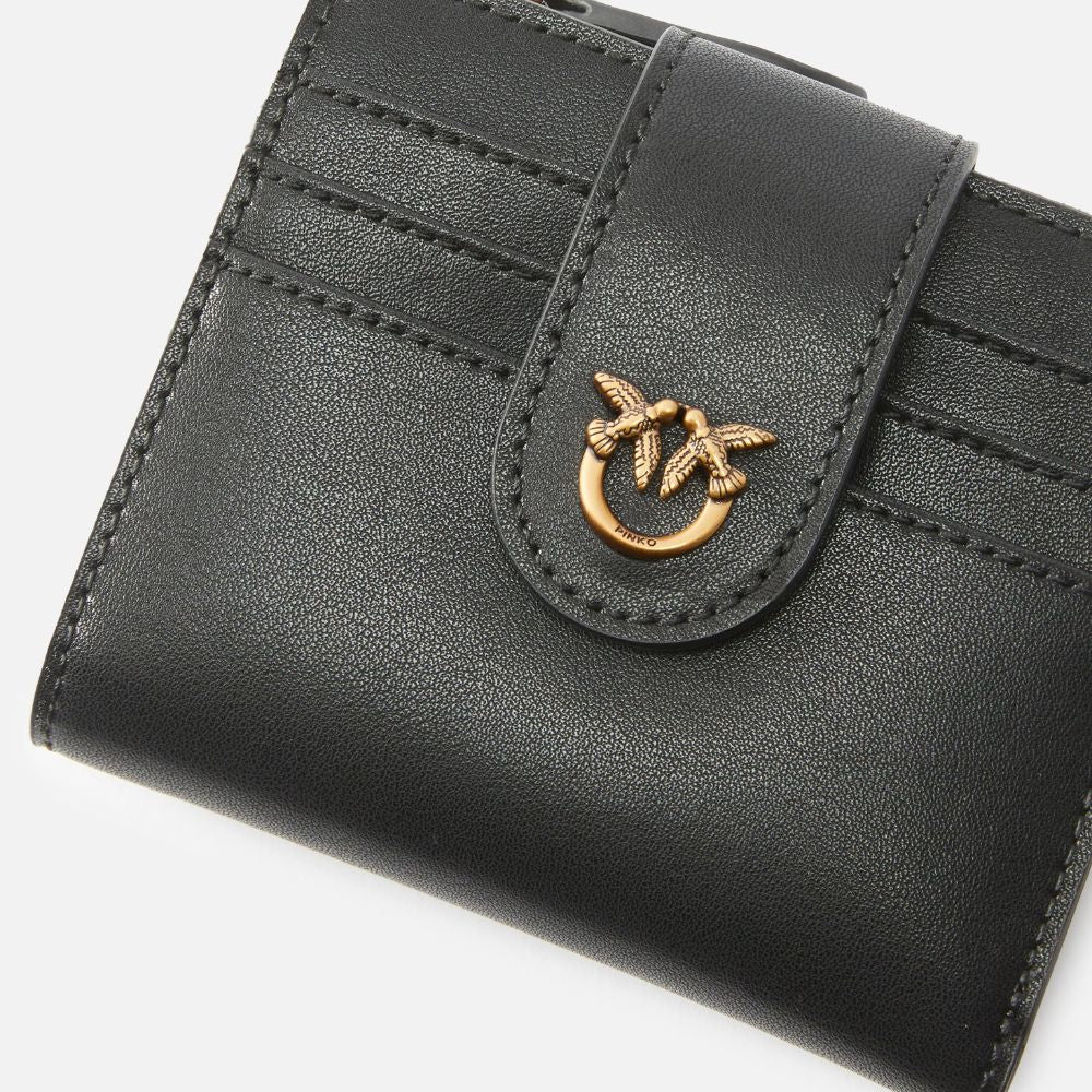 Pinko Portafoglio piccolo in pelle liscia con logo da donna 103610-A0F1