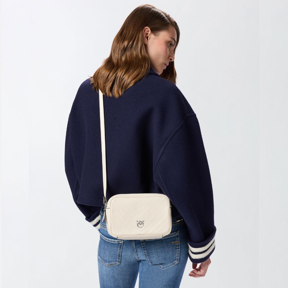Pinko Camera Bag a tracolla in pelle chevron da donna 104336-A2JC