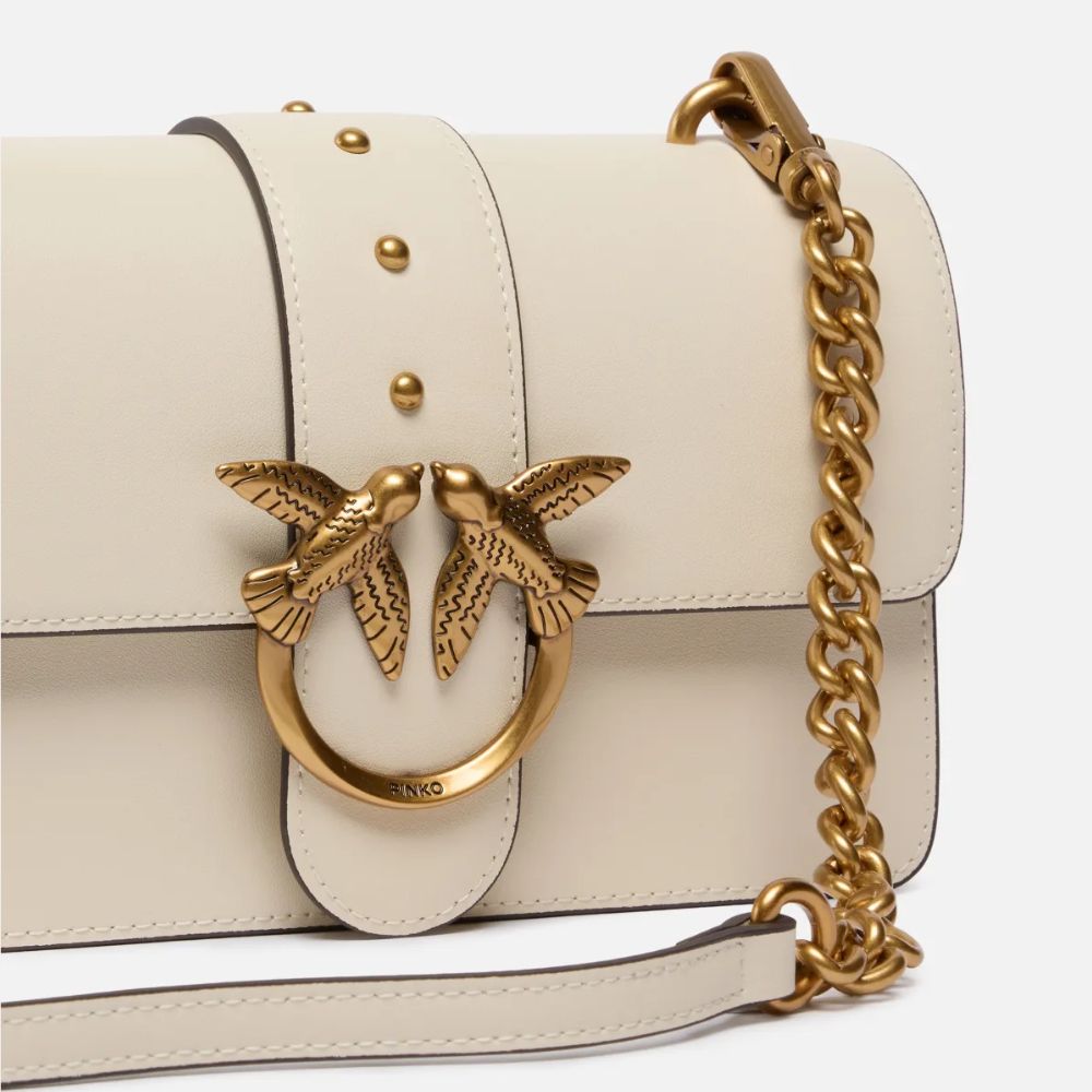 Pinko borsa a tracolla piccola Love Bag in pelle liscia 105856-A0F1/O