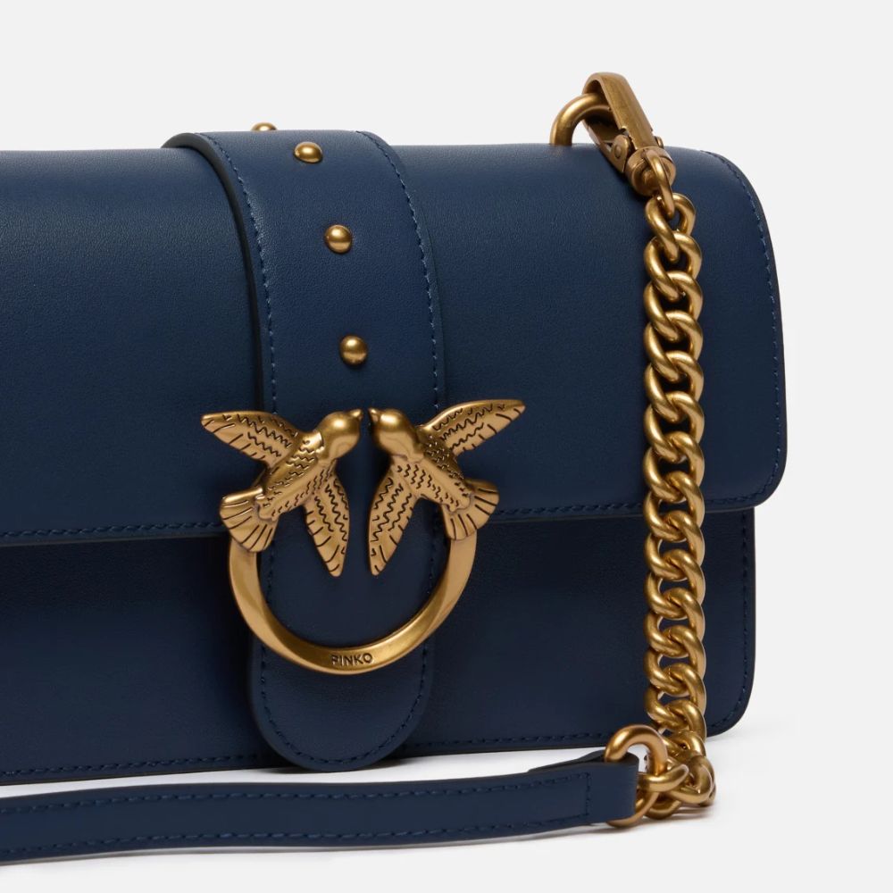 Pinko borsa a tracolla piccola Love Bag in pelle liscia 105856-A0F1/O