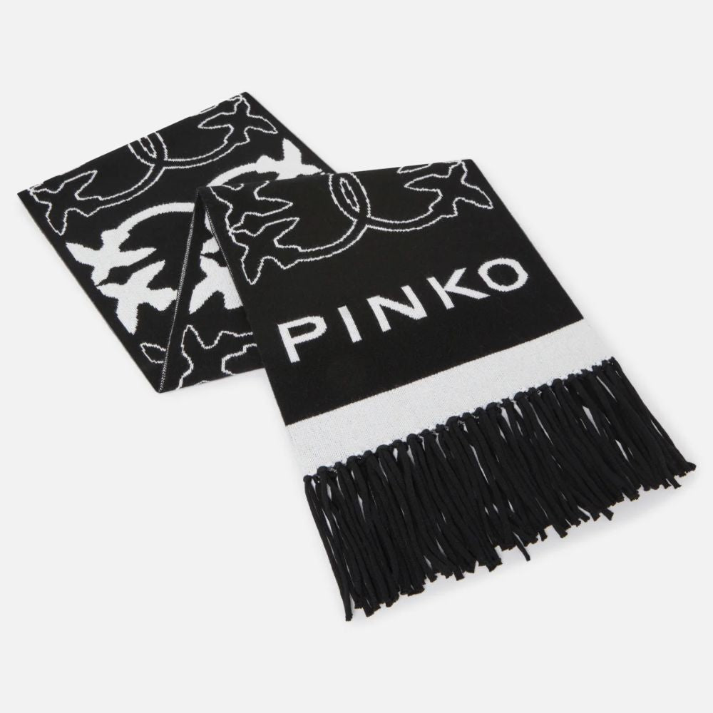 Pinko Sciarpa con logo Love Birds jacquard da donna 105992-A2YO