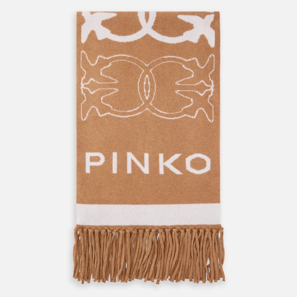 Pinko Sciarpa con logo Love Birds jacquard da donna 105992-A2YO