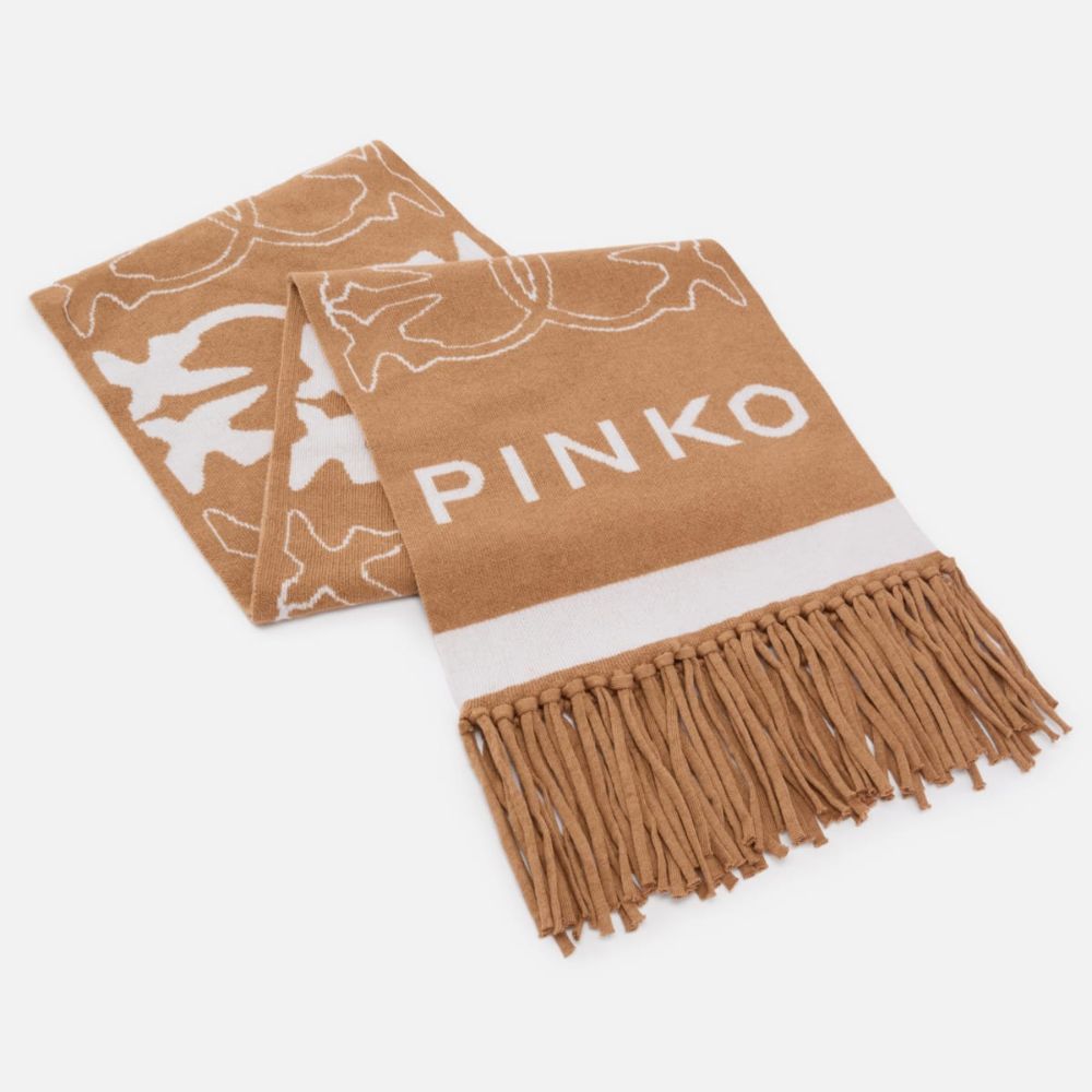 Pinko Sciarpa con logo Love Birds jacquard da donna 105992-A2YO