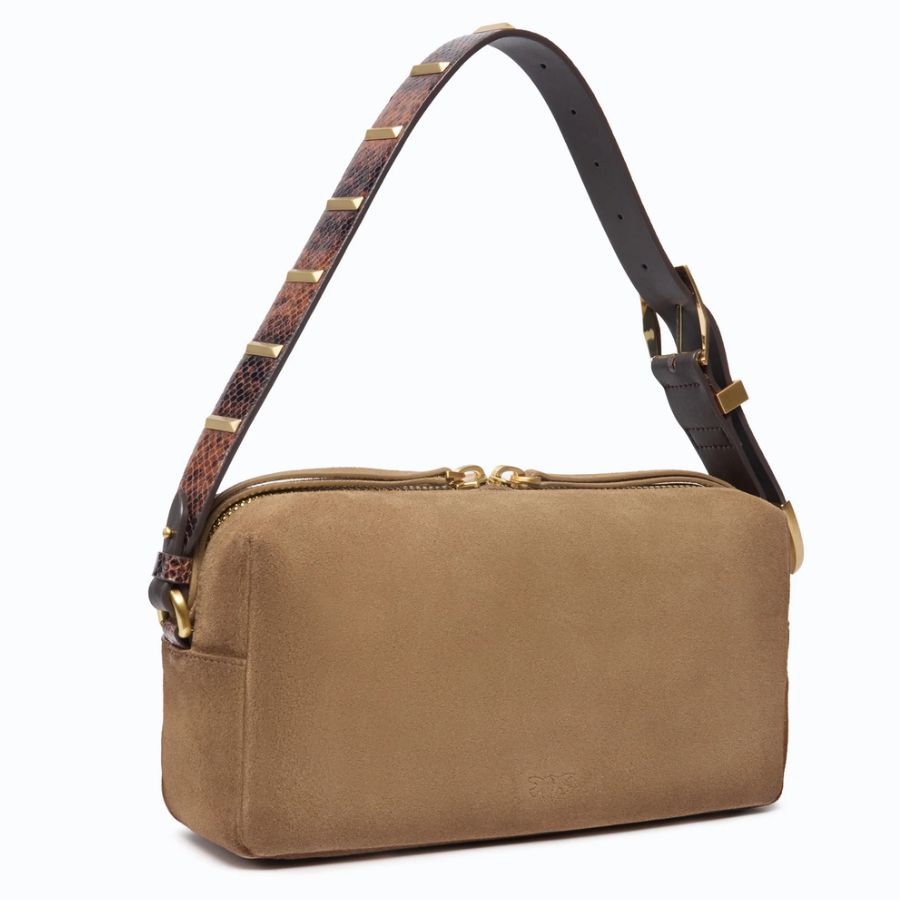 Pinko Borsa bauletto a tracolla media in suede 106761-A3DB