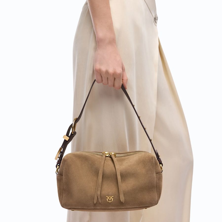 Pinko Borsa bauletto a tracolla media in suede 106761-A3DB