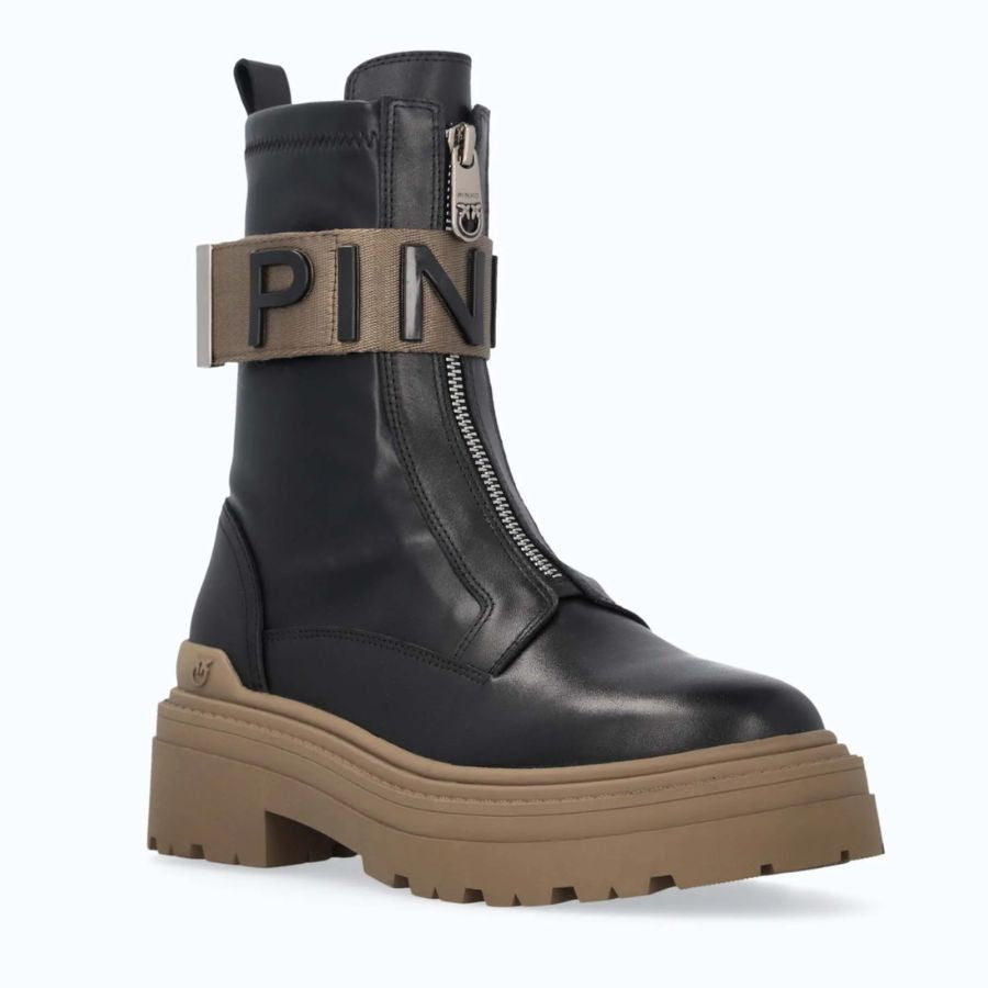 Pinko Stivali platform con logo lettering da donna SD0219P061
