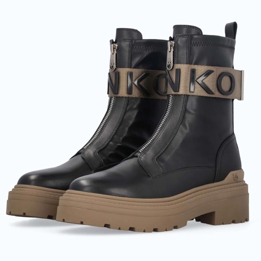Pinko Stivali platform con logo lettering da donna SD0219P061