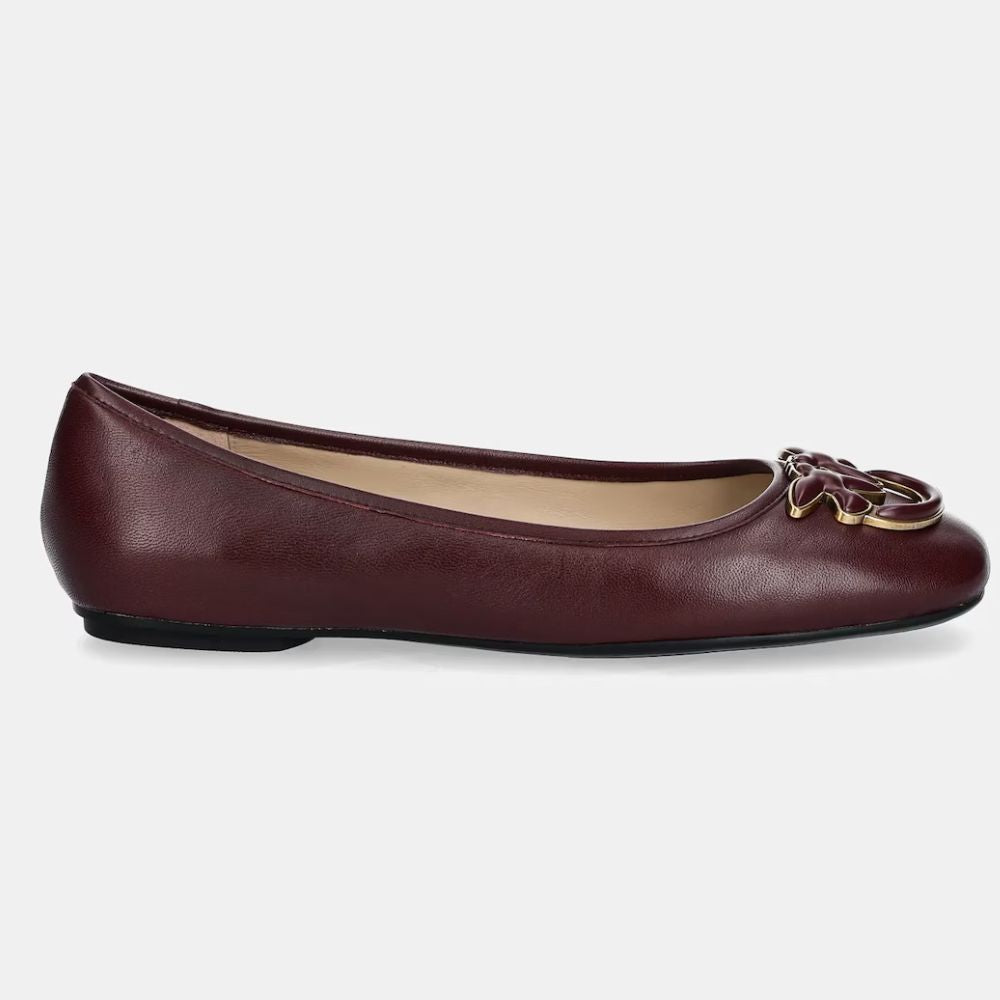 Pinko ballerine flat in nappa con logo Love Birds SD0379P003