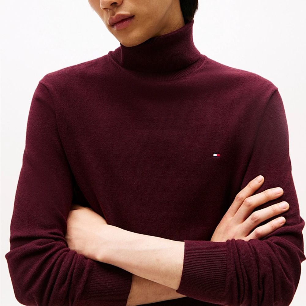 Tommy Hilfiger Pullover con cashmere e collo dolcevita da uomo MW0MW28048