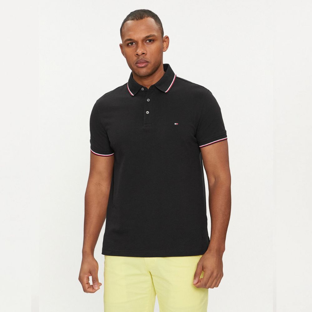 Tommy Hilfiger polo slim fit con bordi a contrasto da uomo MW0MW30750