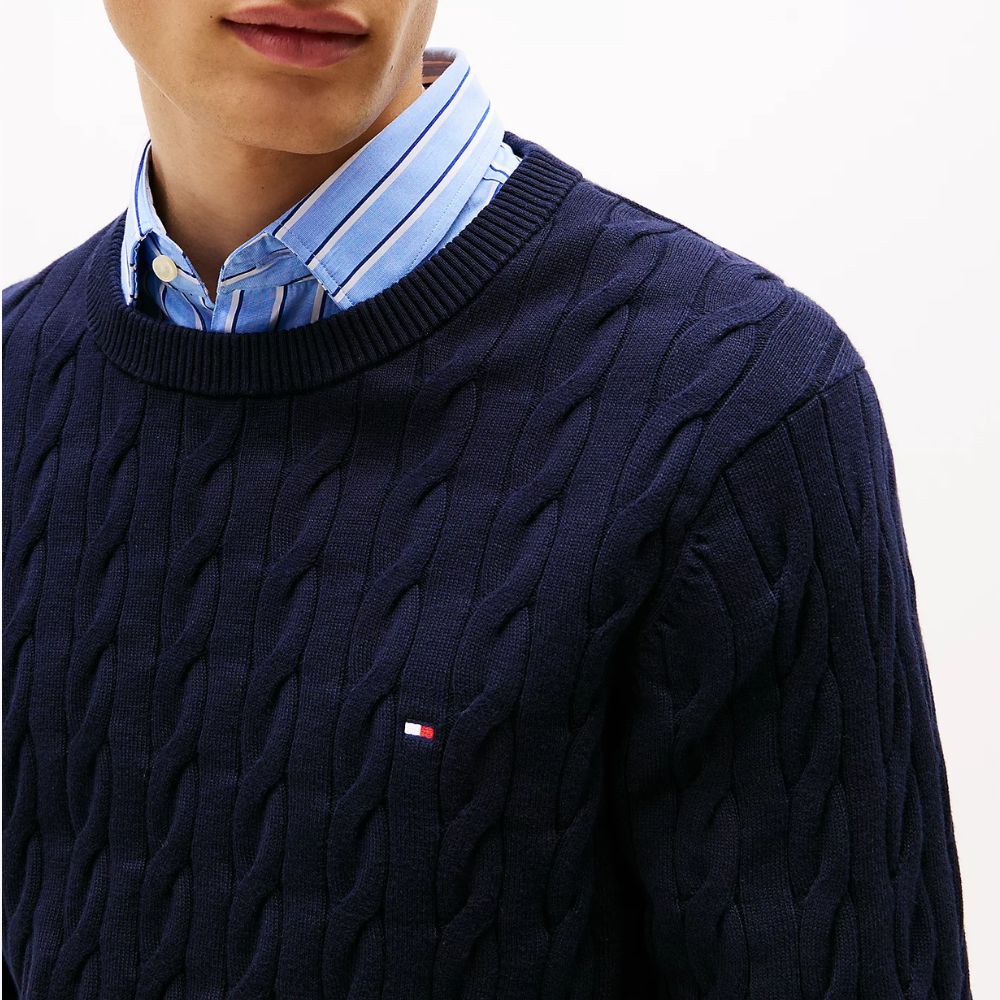 Tommy Hilfiger Pullover in maglia intrecciata da uomo MW0MW33132