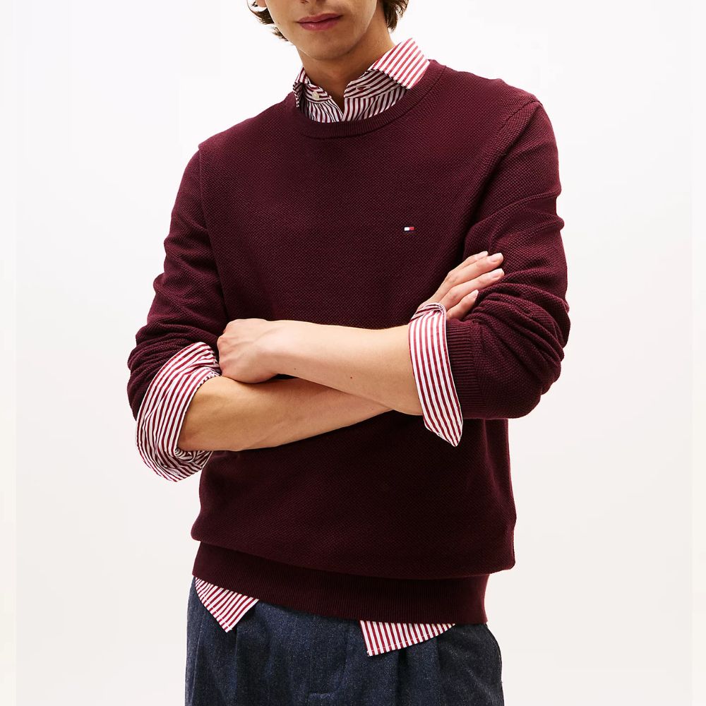 Tommy Hilfiger pullover tramato da uomo MW0MW36347