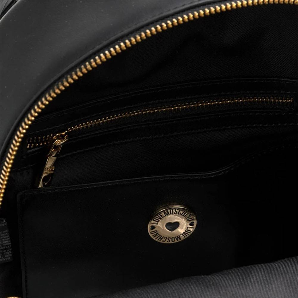 Love Moschino zaino da donna in ecopelle con logo oro